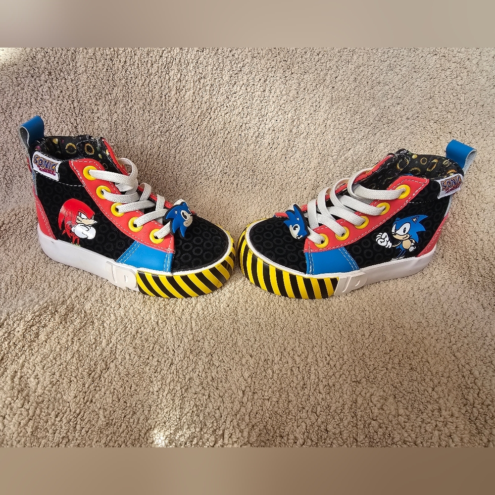 Sonic Kids High-Top Sneakers - Black, Red, and Blue